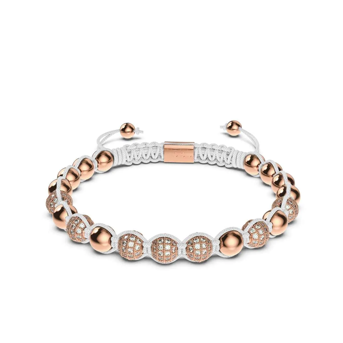 18k Rose Gold | Crystal Pavé Kikiballa Bracelet | White