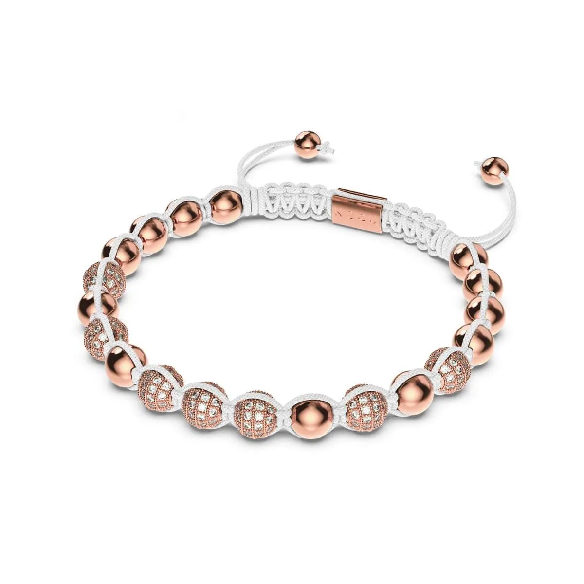 18k Rose Gold | Crystal Pavé Kikiballa Bracelet | White