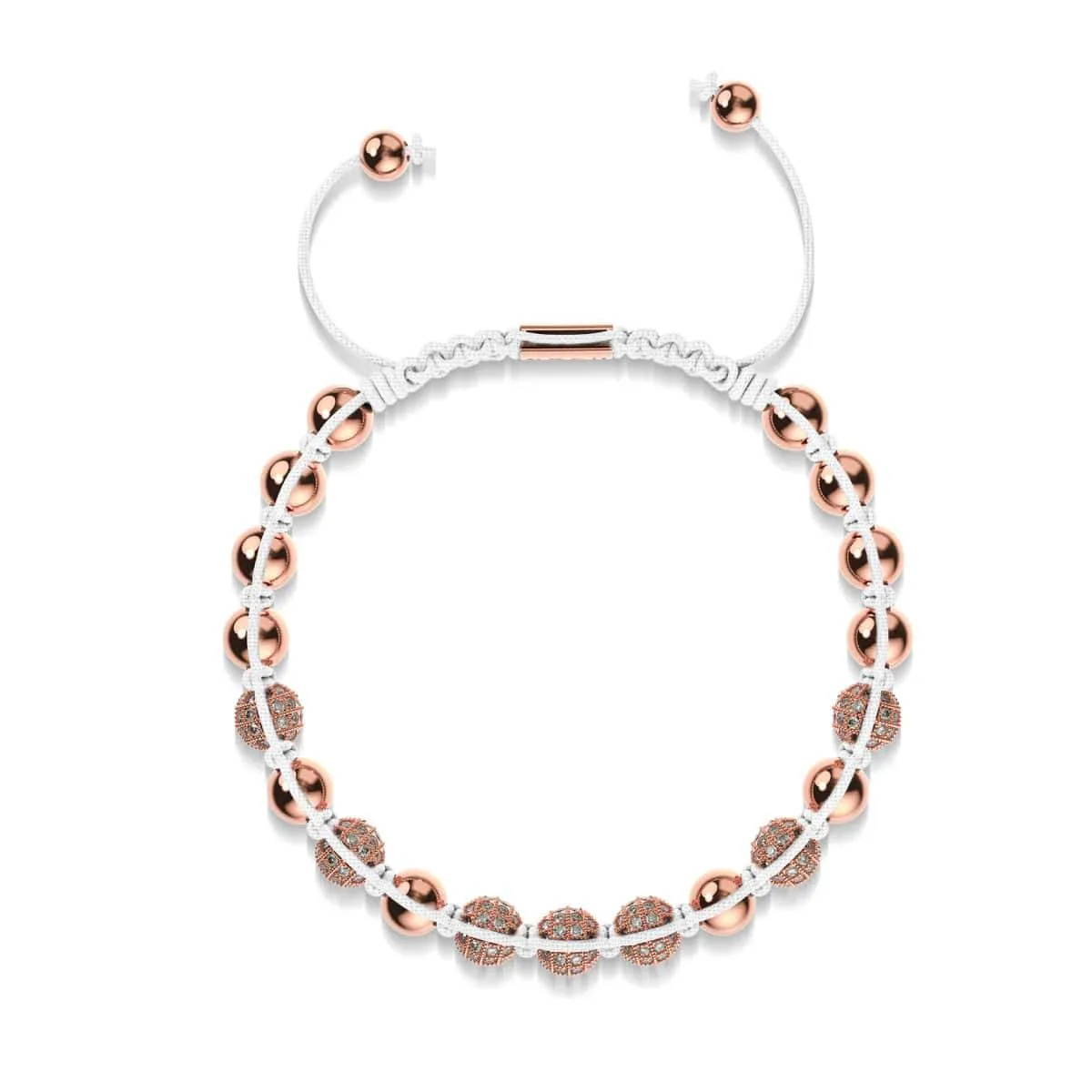 18k Rose Gold | Crystal Pavé Kikiballa Bracelet | White