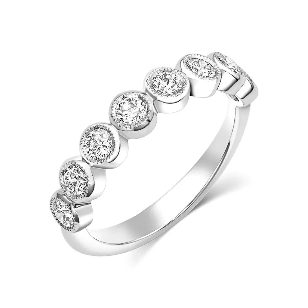 18kt White Gold 0.72ctw Round Brilliant Diamond Half Band