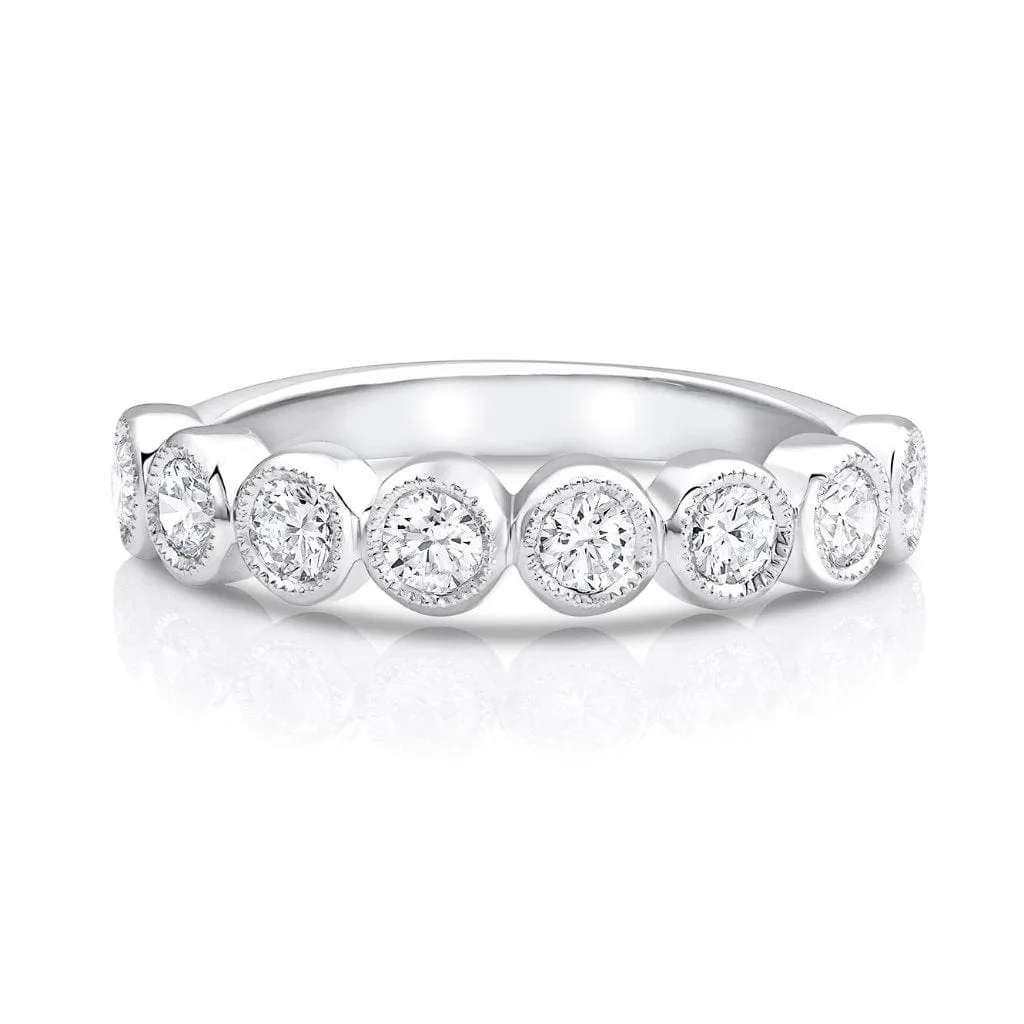 18kt White Gold 0.72ctw Round Brilliant Diamond Half Band