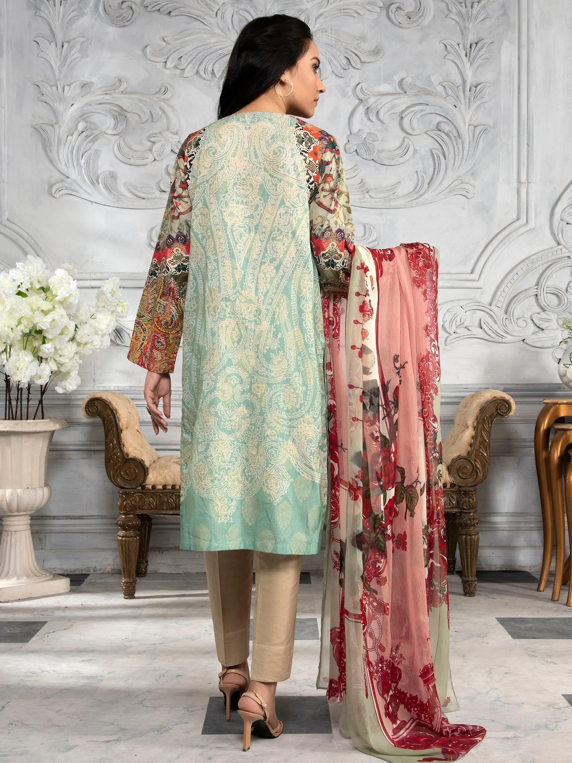 2 Piece Jacquard Suit-Embroidered (Unstitched)