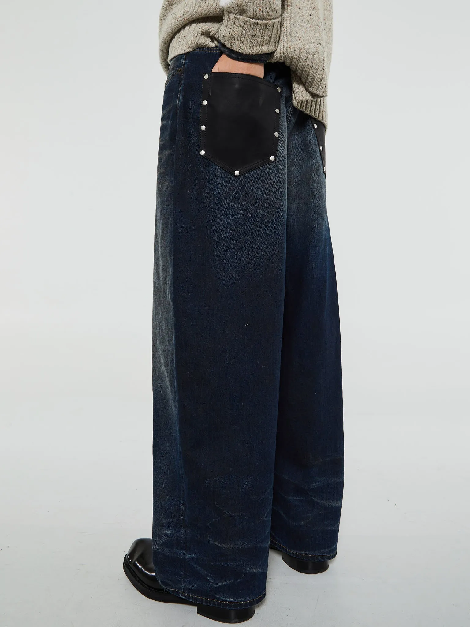 2023M Super Baggy Fit Jeans in Dark Blue