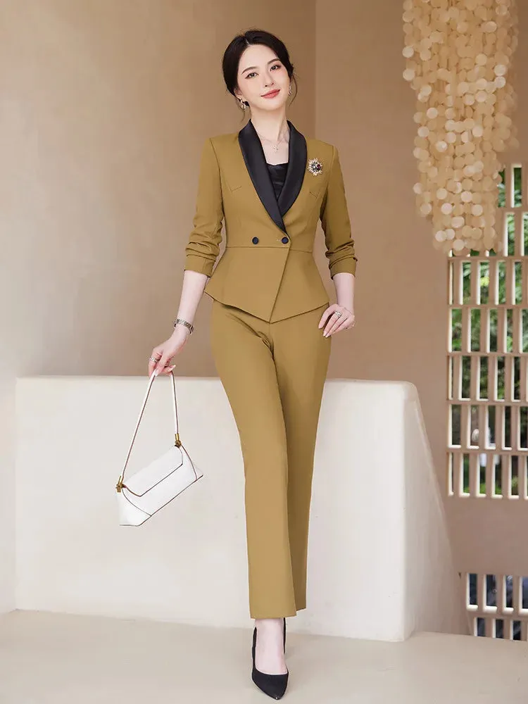 2024 New High Quality Autumn Winter Ladies Blazer and Skirt Suit