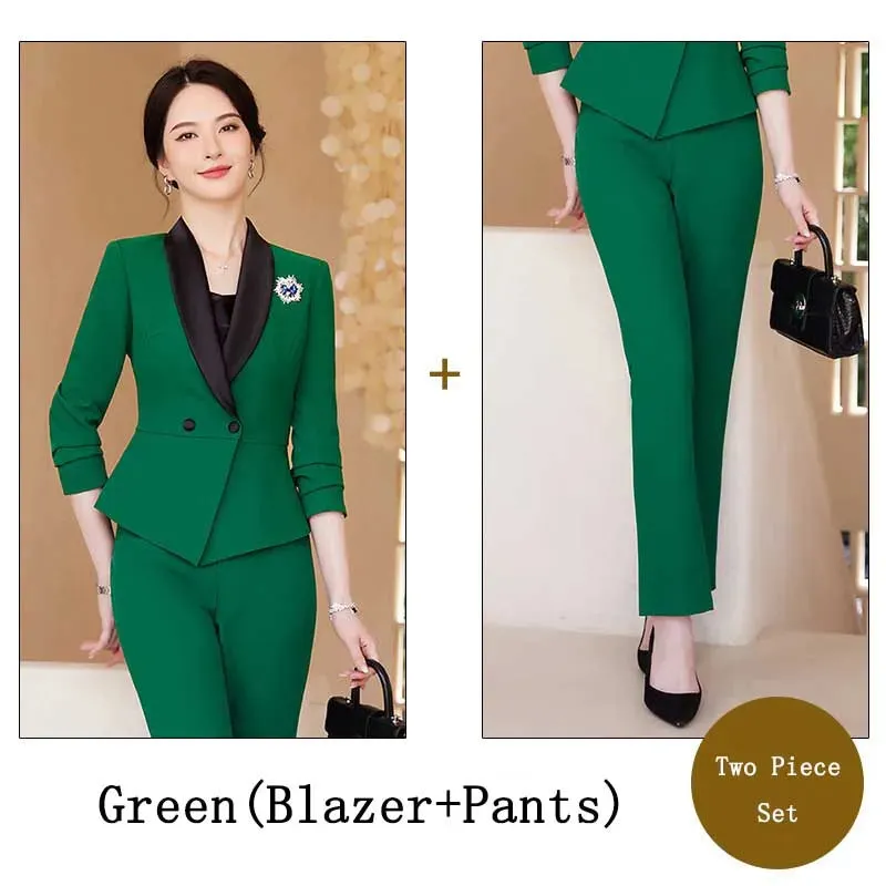 2024 New High Quality Autumn Winter Ladies Blazer and Skirt Suit