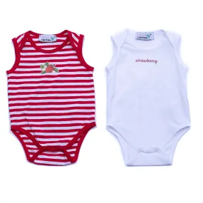 2pc Red Strawberry Shortie Set