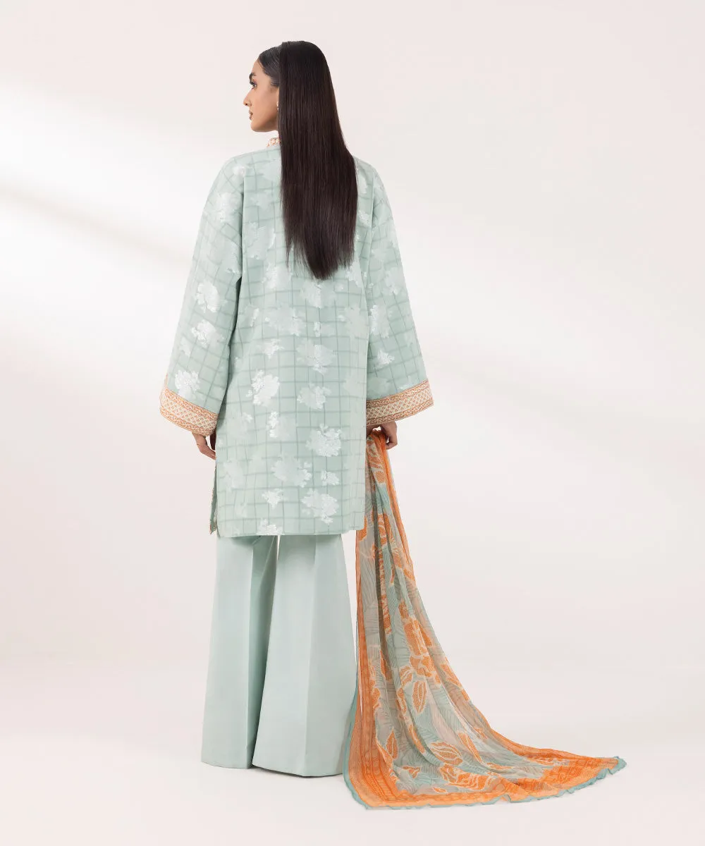 3 Piece -  Embroidered Jacquard Suit