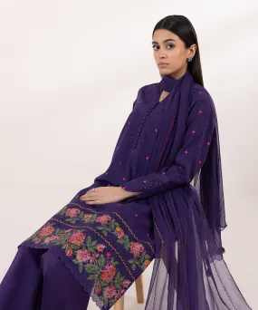 3 Piece - Embroidered Jacquard Suit