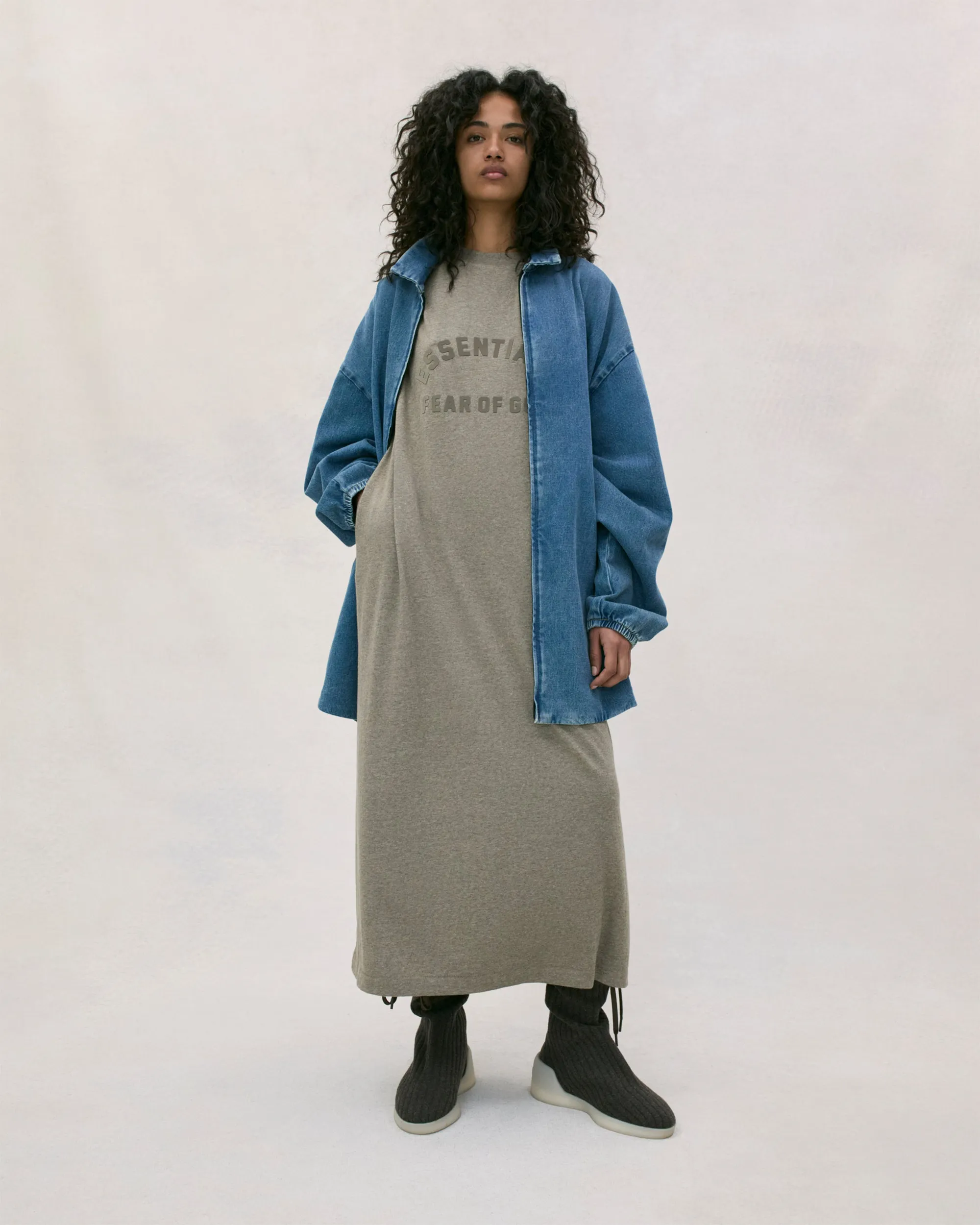 3/4 Sleeve Dress - Heather Grey