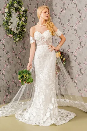 3D Floral Sheer Corset Bridal Gown by GLS Gloria GL3424