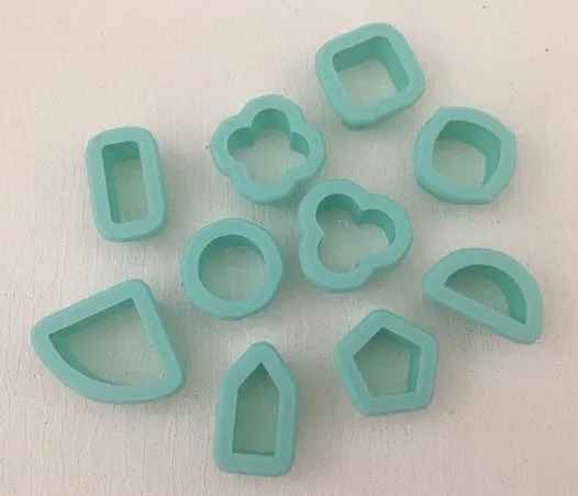 3D Printed Polymer Clay Cutter - #2 Various Shapes 10 Piece Stud Set