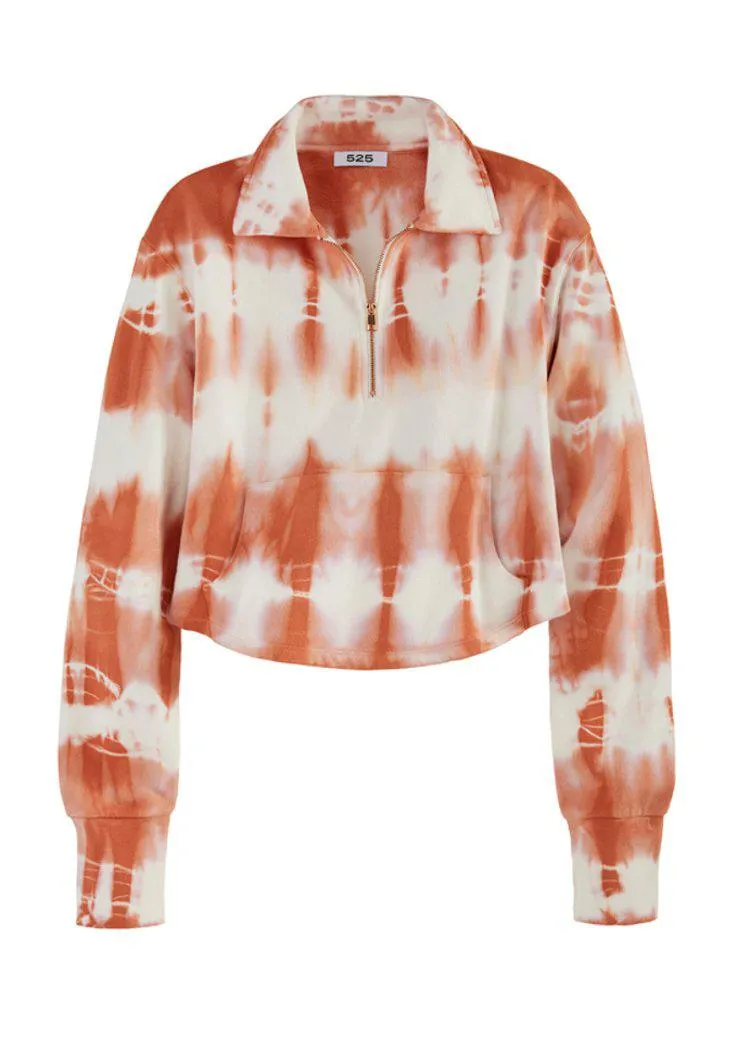 525 America Quarter Zip Tie Dye Sweatshirt-***FINAL SALE***