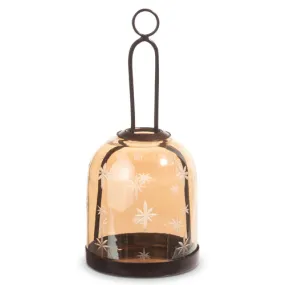 9" Gold Star Etched Hanging Lantern