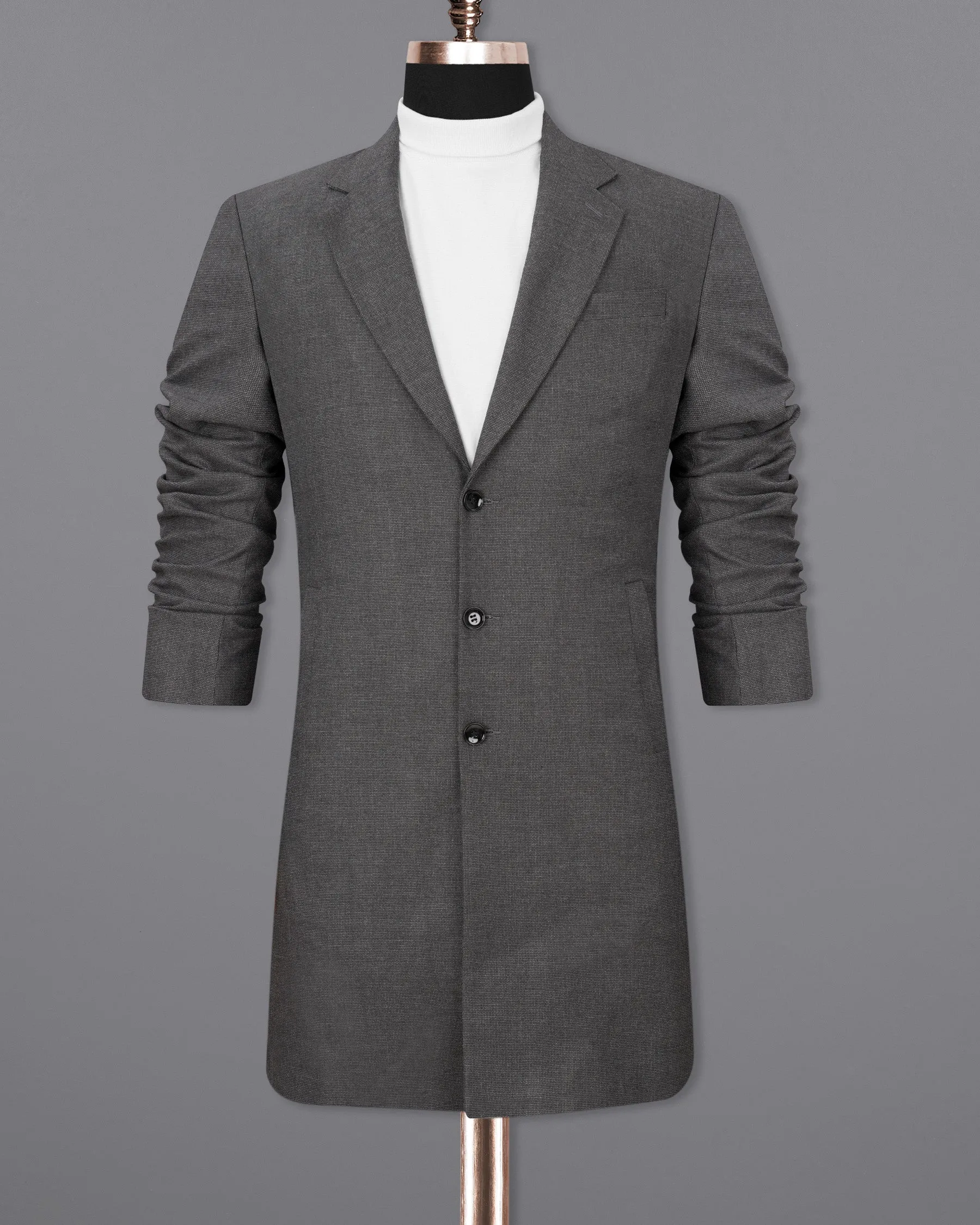 Abbey Gray Single Breasted Trench Coat