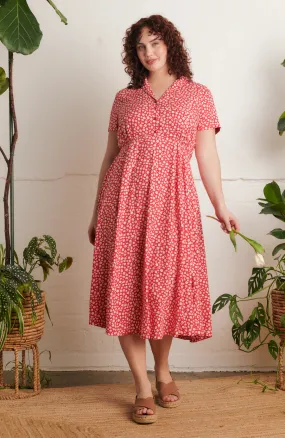 Adele Red Ditsy Daisy Dress