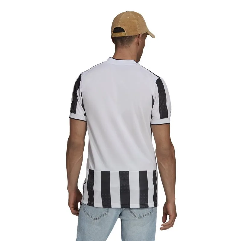 adidas Juventus FC Official 2021/22 Short Sleeve Home Jersey - Adult - White/Black