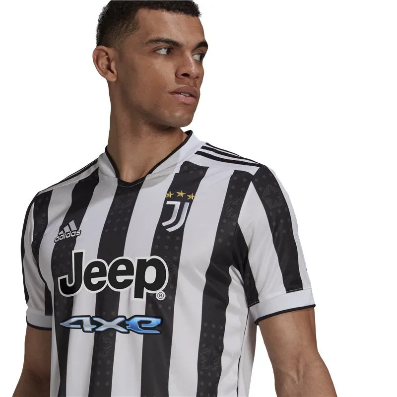 adidas Juventus FC Official 2021/22 Short Sleeve Home Jersey - Adult - White/Black