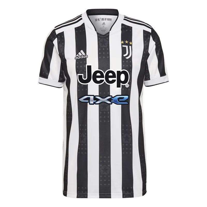 adidas Juventus FC Official 2021/22 Short Sleeve Home Jersey - Adult - White/Black