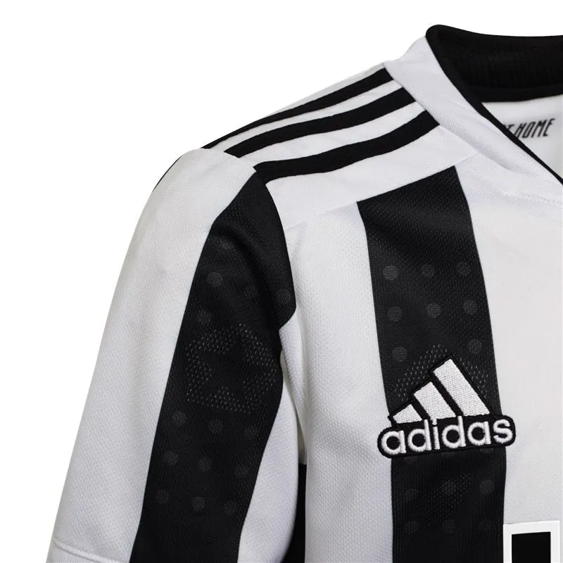 adidas Juventus FC Official 2021/22 Short Sleeve Home Jersey - Youth - White/Black