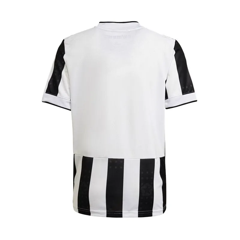 adidas Juventus FC Official 2021/22 Short Sleeve Home Jersey - Youth - White/Black