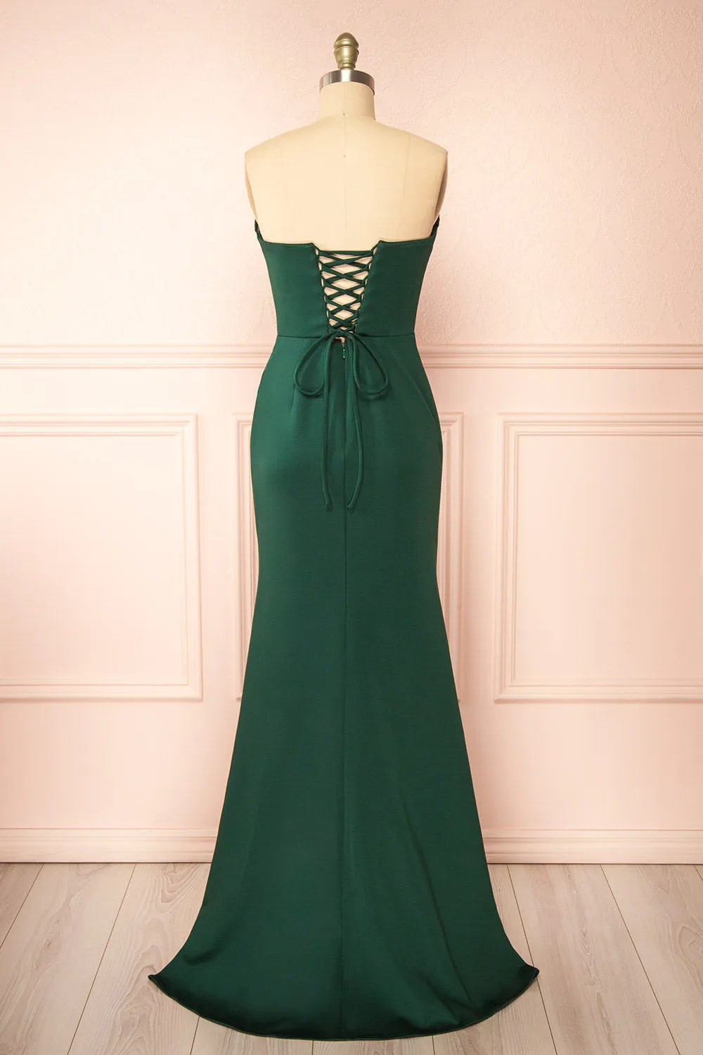 Ailsa Green | Strapless Gown w/ High Slit