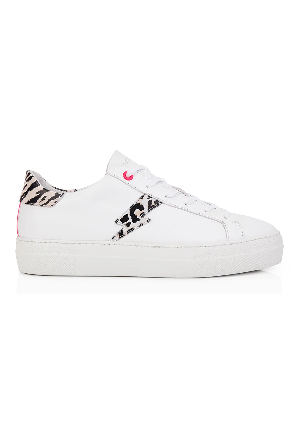 Air & Grace x Scamp & Dude Roxy: White and Print Platform Trainers