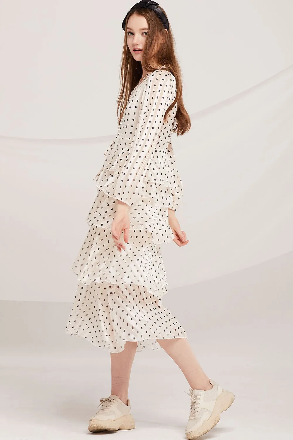 Aisha Polka Dot Tiered Ruffle Dress