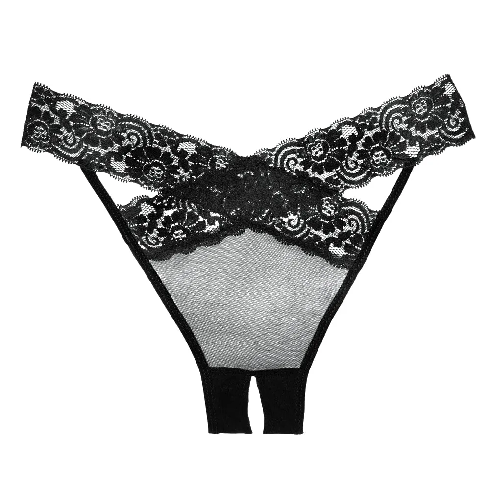 Allure Adore Desiré Crotchless Mesh & Criss-Cross Lace Panties