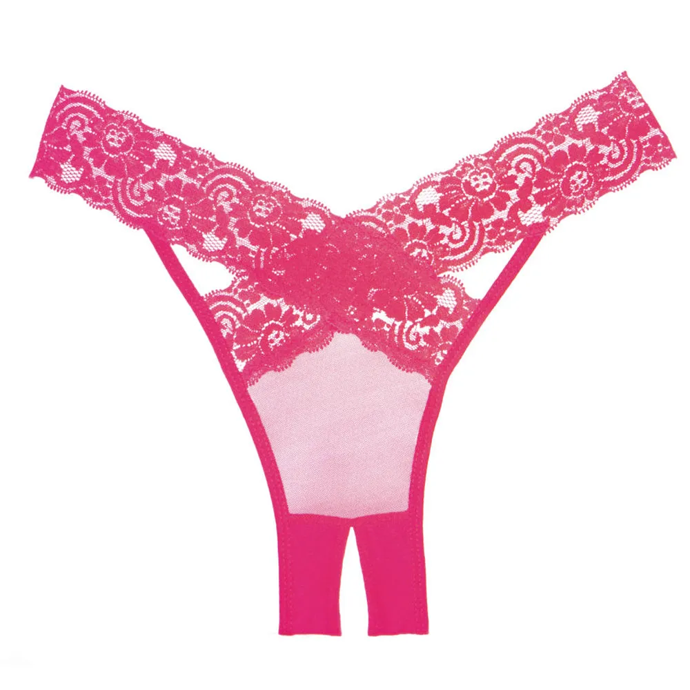 Allure Adore Desiré Crotchless Mesh & Criss-Cross Lace Panties