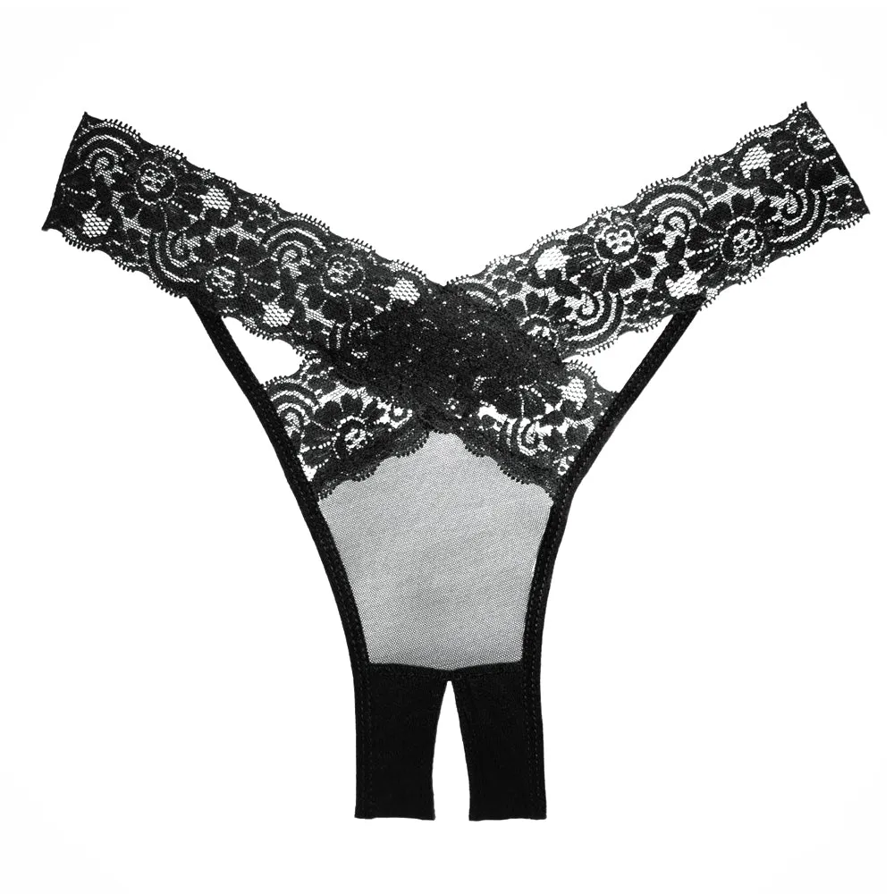 Allure Adore Desiré Crotchless Mesh & Criss-Cross Lace Panties