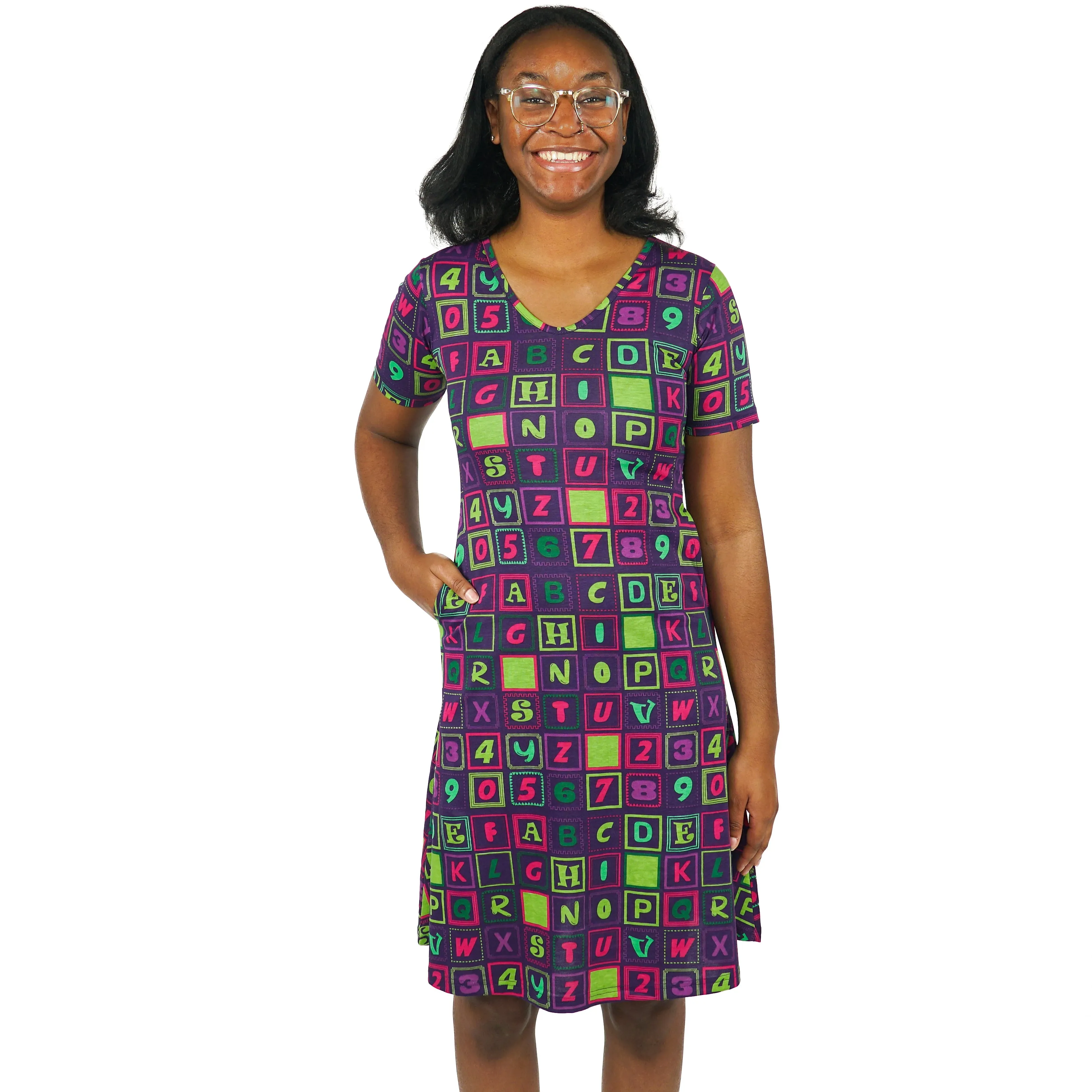 Alphanumeric A-Line Dress (No Waist Seam) [FINAL SALE]