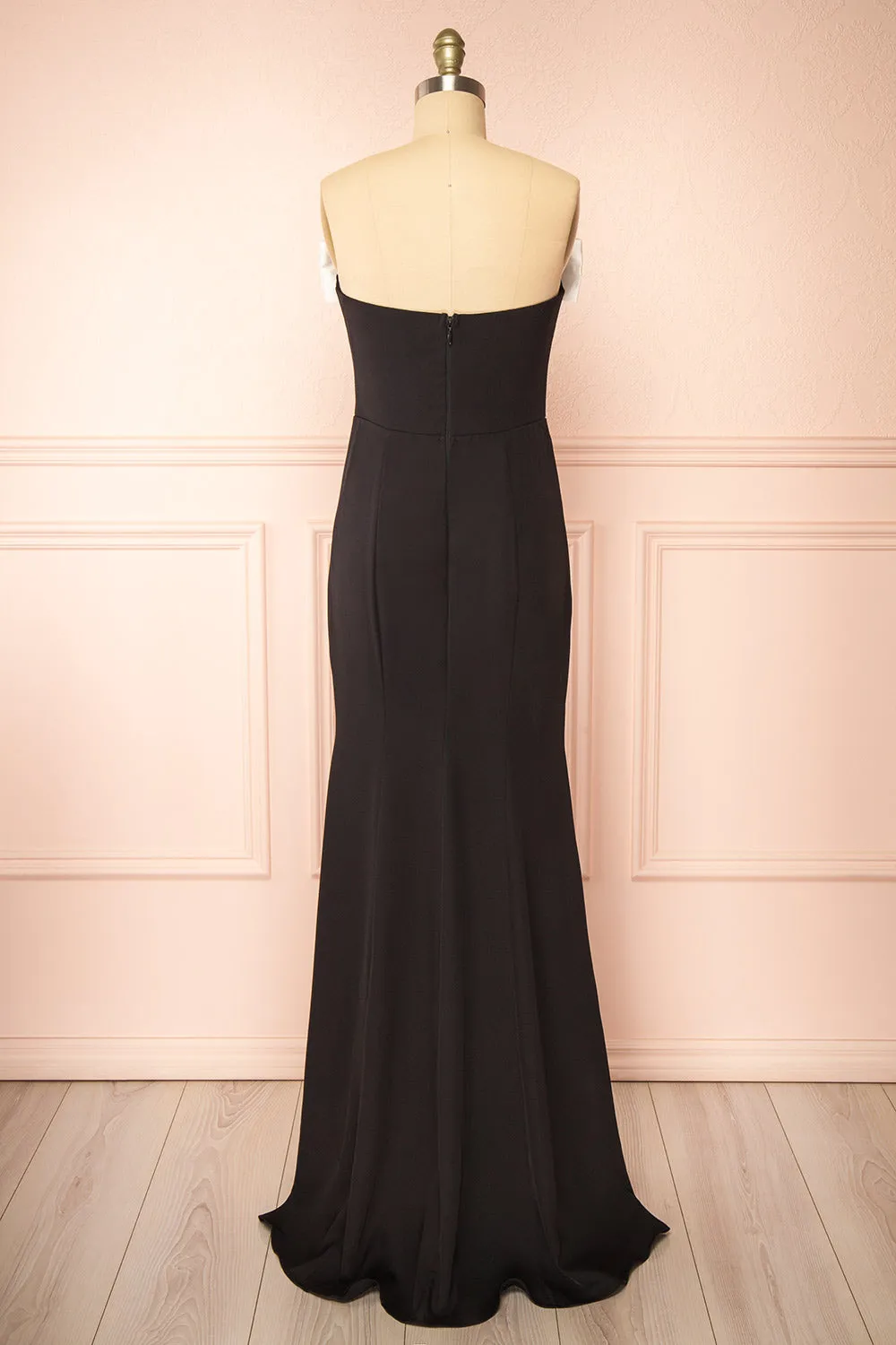 Alphys | Black Mermaid Maxi Dress w/ Removable Bow