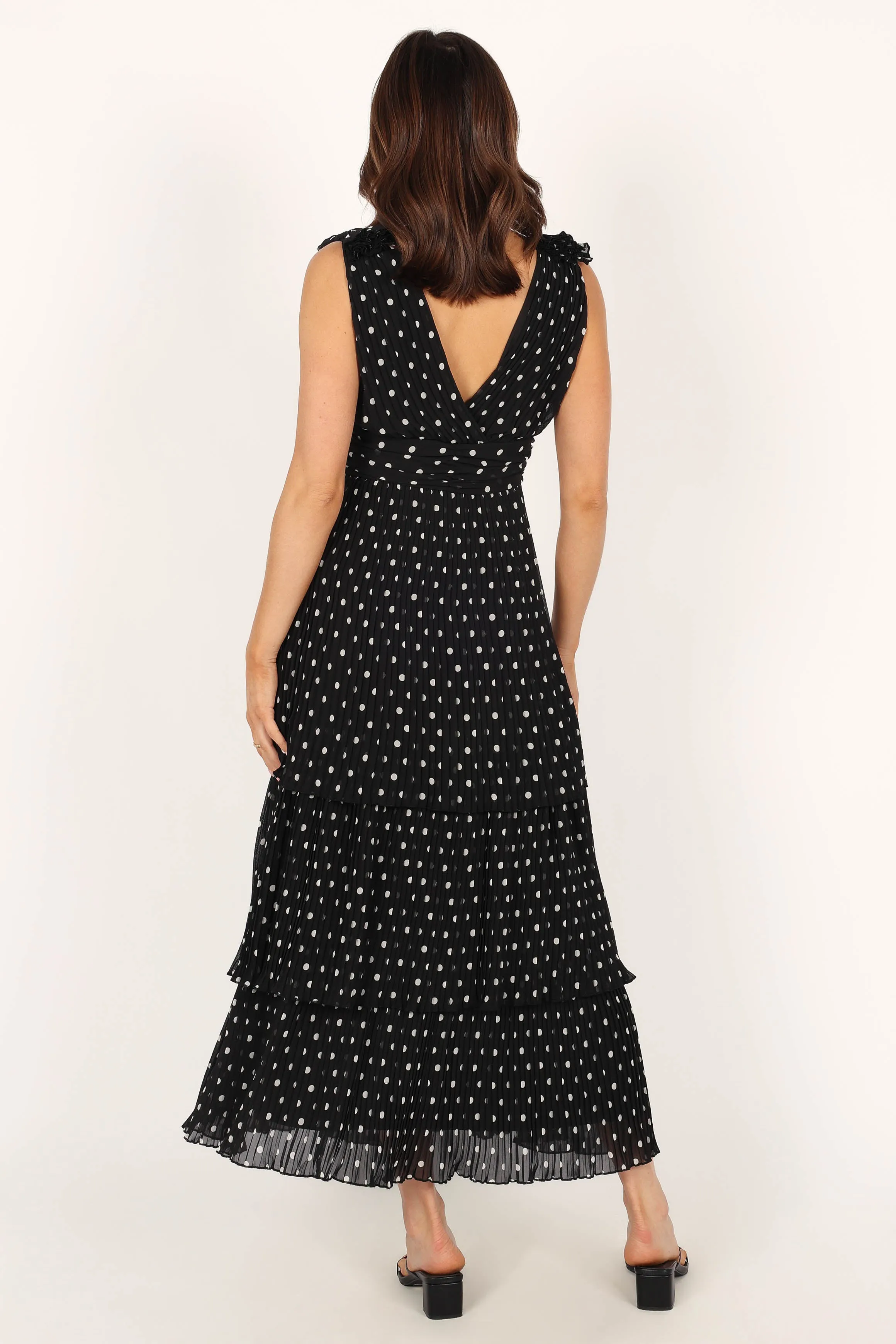 Andromeda Maxi Dress - Black White Polka Dot