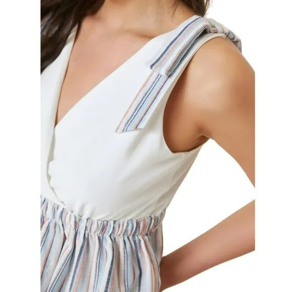 Anthropologie Dolan V-Neck Peplum Bow Tie Tank