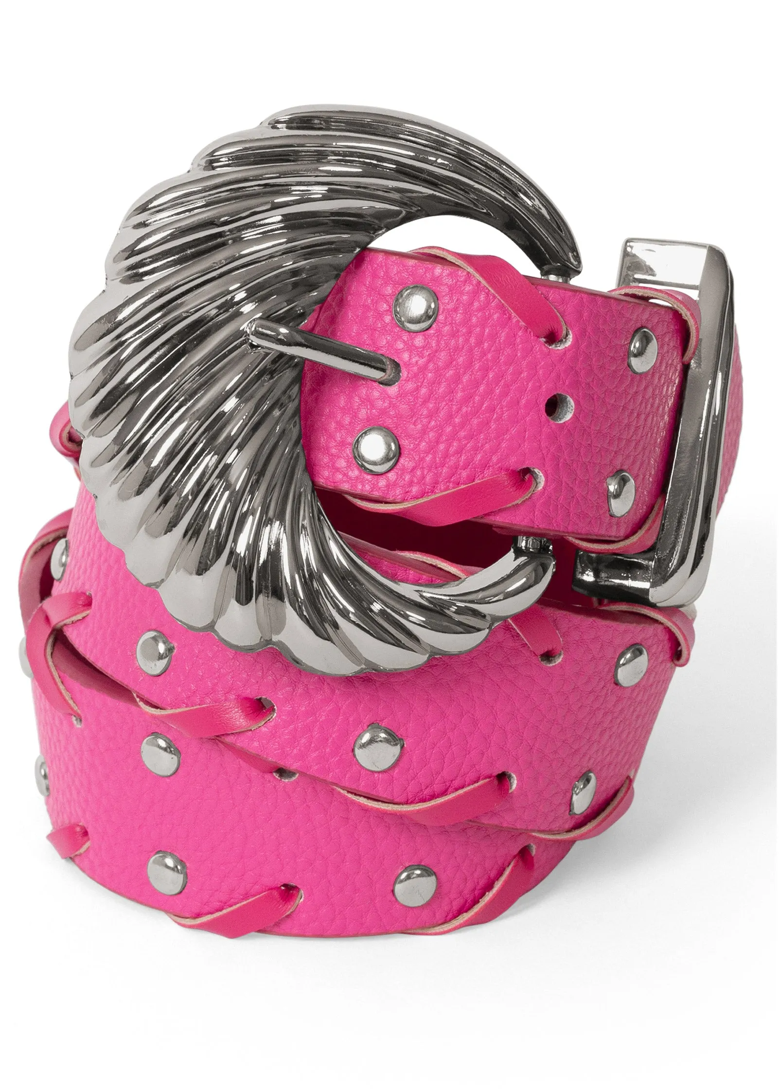 Aurora Studded Woven Belt - Pink