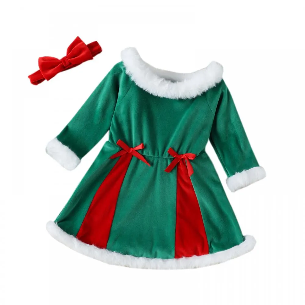 Autumn Winter Christmas Toddler Girl Long Sleeve Dress Wholesale Girls Dress