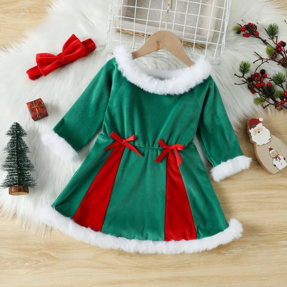 Autumn Winter Christmas Toddler Girl Long Sleeve Dress Wholesale Girls Dress