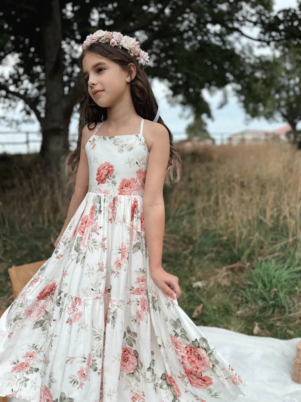 Ava Girls Floral Maxi Dress