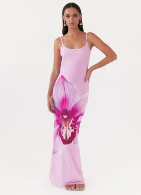 Bad News Mesh Maxi Dress - Pink Magnolia