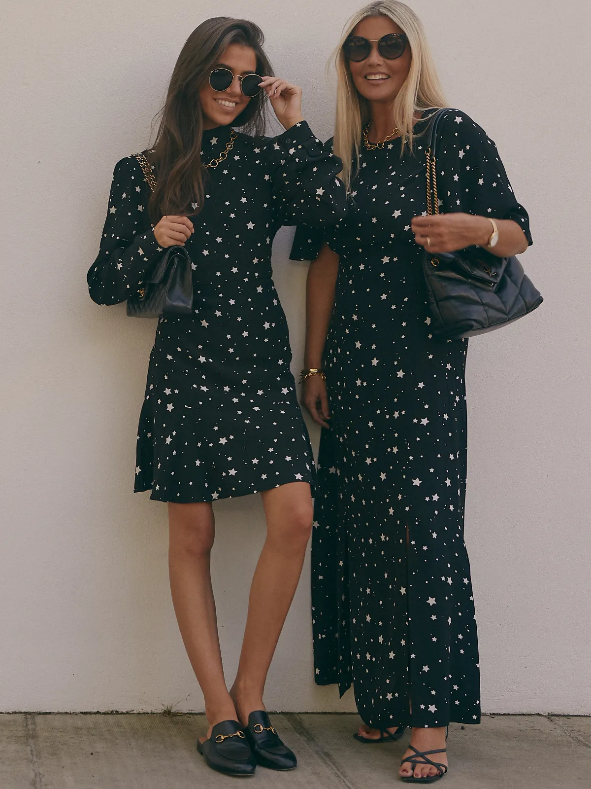 Bailey Angel Sleeve Midi Dress / Star Print