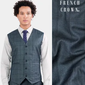 Bayoux Gray Plaid Wool Rich Waistcoat