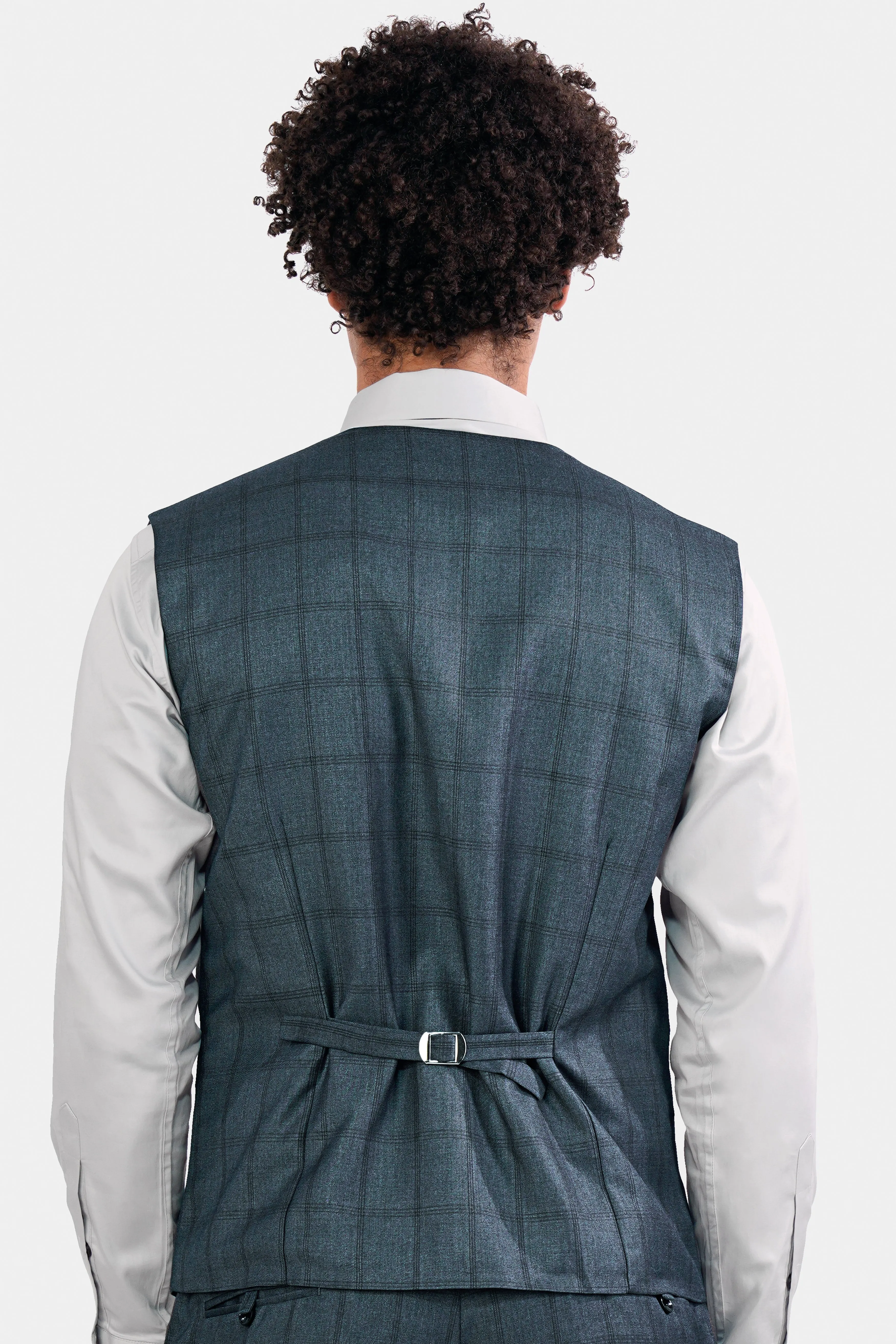 Bayoux Gray Plaid Wool Rich Waistcoat