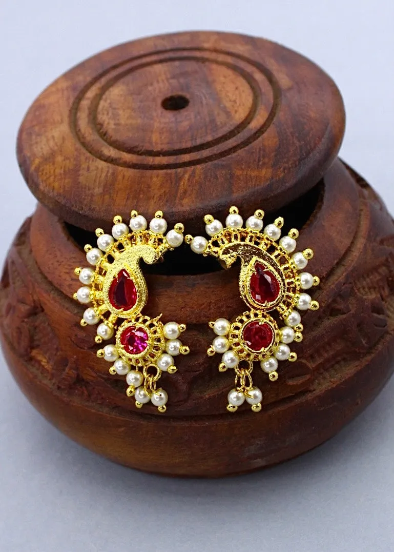 BEAUTEOUS MOTI JHUMKI EARRINGS