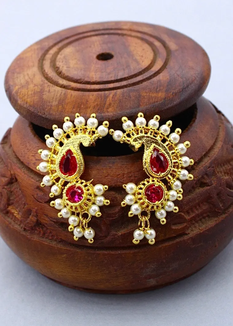 BEAUTEOUS MOTI JHUMKI EARRINGS