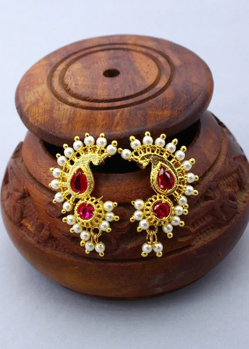 BEAUTEOUS MOTI JHUMKI EARRINGS