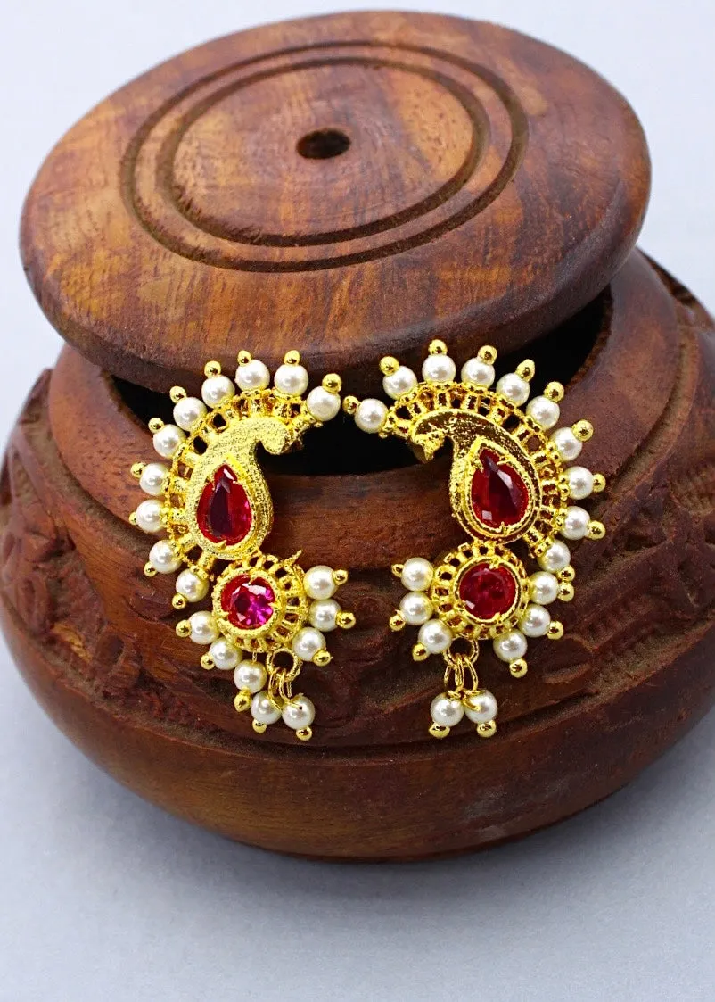 BEAUTEOUS MOTI JHUMKI EARRINGS