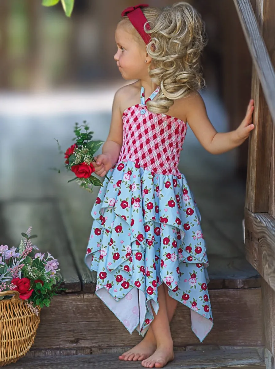 Beautiful Blooms Smocked Handkerchief Dress