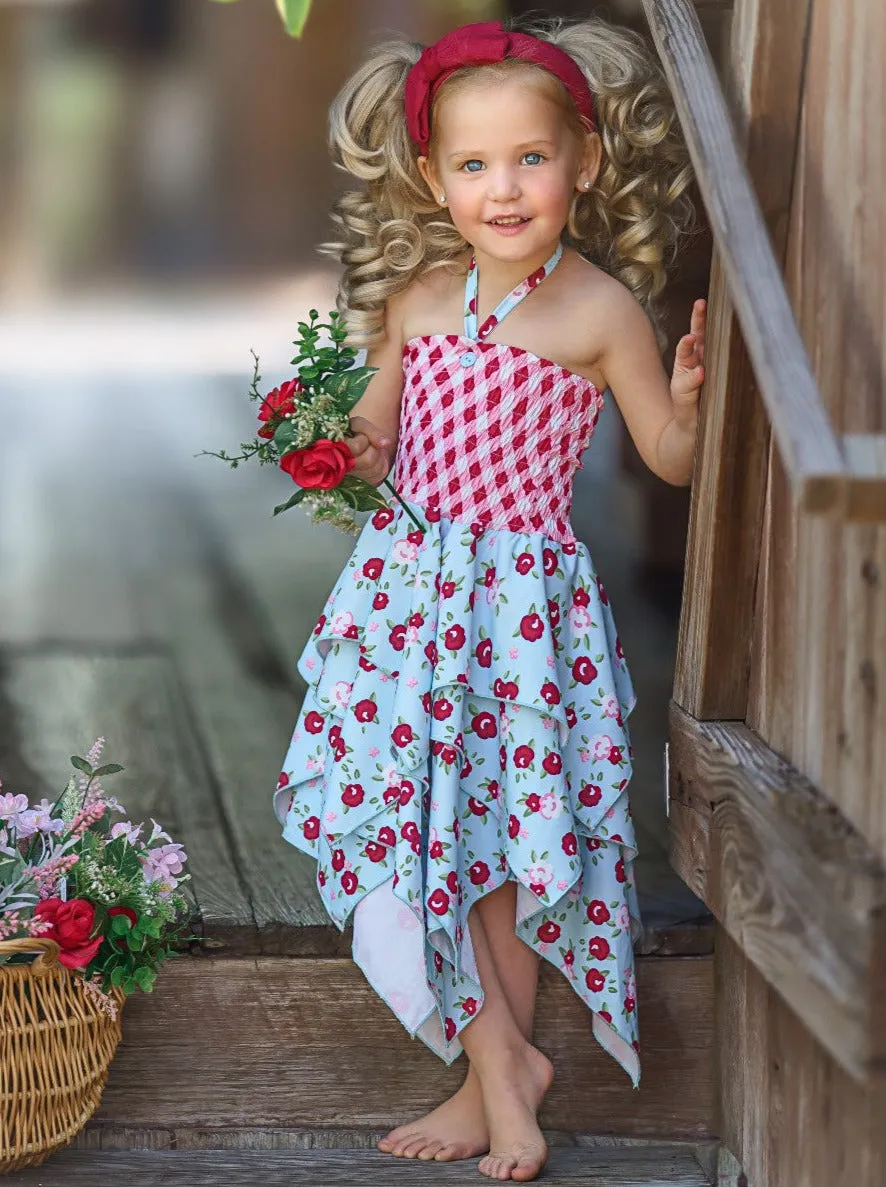 Beautiful Blooms Smocked Handkerchief Dress