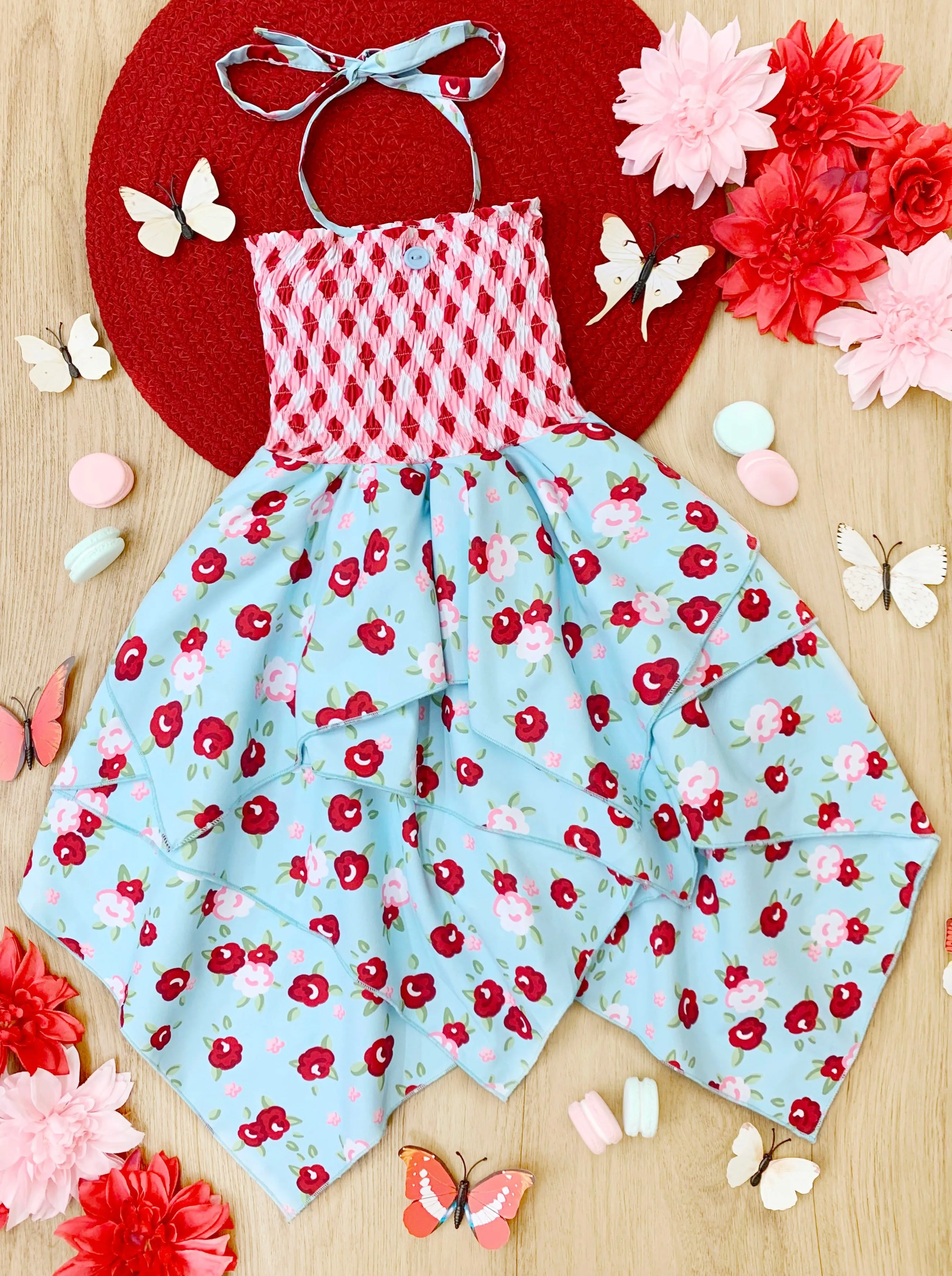 Beautiful Blooms Smocked Handkerchief Dress