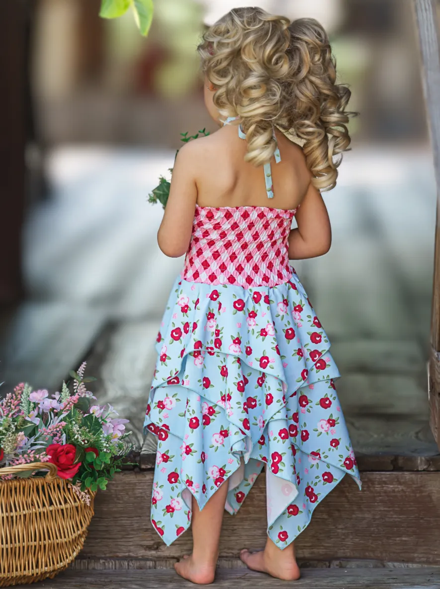 Beautiful Blooms Smocked Handkerchief Dress